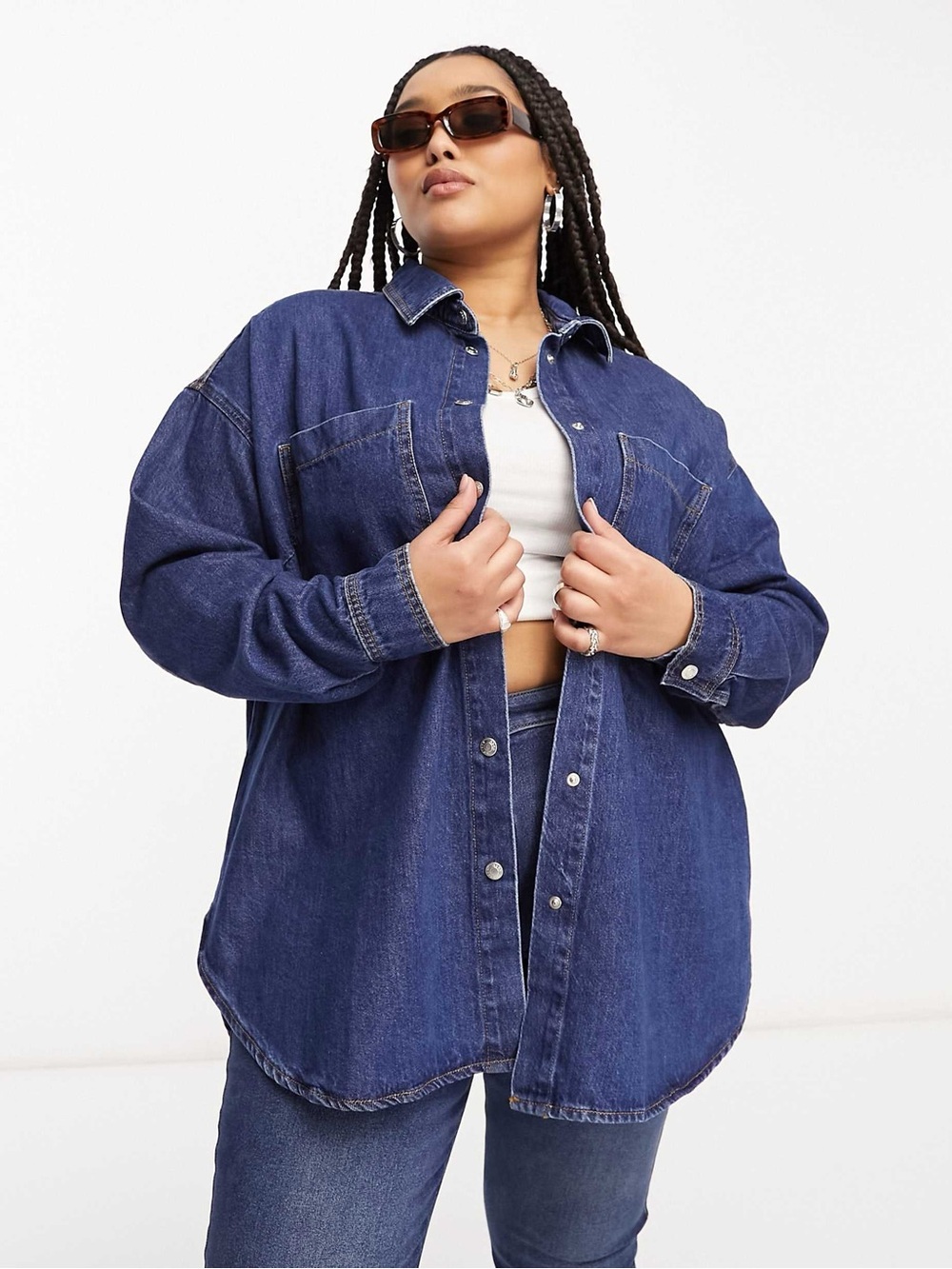 NWT River Island Oversized Denim Shirt (18)